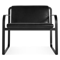Skald Lounge Chair in Onyx Leather - Angle 1