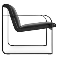 Skald Lounge Chair in Onyx Leather - Angle 7
