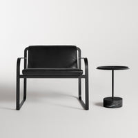 Skald Lounge Chair in Onyx Leather - Angle 4