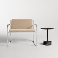 Skald Lounge Chair en Stone Velvet - ángulo 10