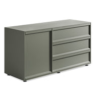 Superchoice 1 Door / 3 Drawer Credenza in Grey Green - Angle 5
