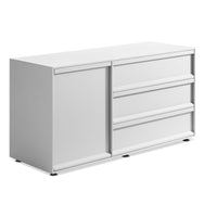 Superchoice 1 Door / 3 Drawer Credenza in White - Angle 5
