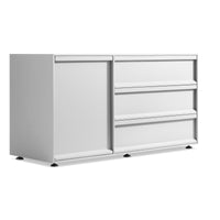 Superchoice 1 Door / 3 Drawer Credenza in White - Angle 4