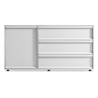Superchoice 1 Door / 3 Drawer Credenza in White - Angle 1