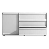 Superchoice 1 Door / 3 Drawer Credenza in White - Angle 3