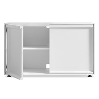 Superchoice 2 Door Credenza in White - Angle 2