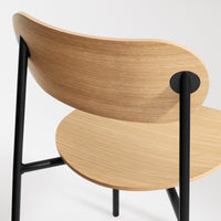 SideBySide Wood Chair in White Oak - Angle 8