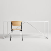 SideBySide Wood Chair in White Oak - Angle 9