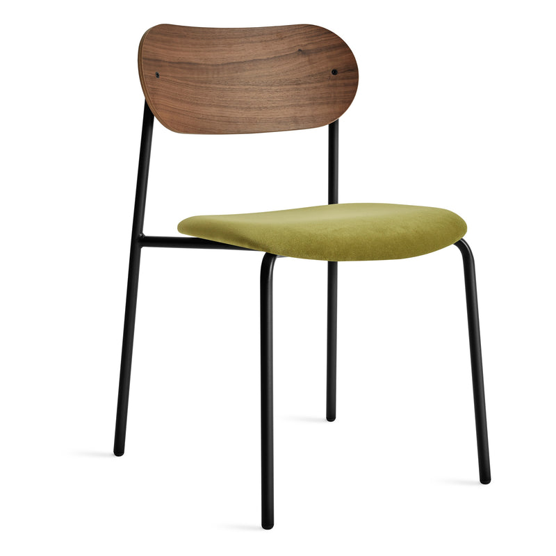 SideBySide Chair in Walnut / Loden Green Velvet - Angle 1