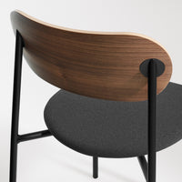 SideBySide Chair in Walnut / Maharam Meld in Panda - Angle 8