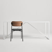 SideBySide Chair in Walnut / Maharam Meld in Panda - Angle 9