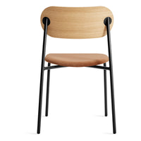 SideBySide Chair in White Oak / Copper Velvet - Angle 7