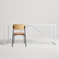 SideBySide Chair in White Oak / Copper Velvet - Angle 9