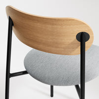 SideBySide Chair in White Oak / Maharam Mode in Intaglio - Angle 8