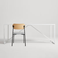 SideBySide Chair in White Oak / Maharam Mode in Intaglio - Angle 9