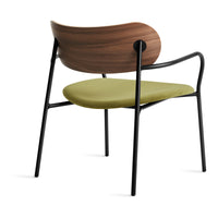 SideBySide Lounge Chair in Walnut / Loden Green Velvet - Angle 6