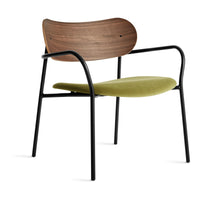 SideBySide Lounge Chair in Walnut / Loden Green Velvet - Angle 3