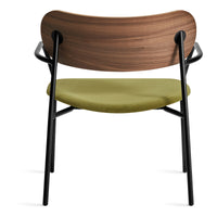 SideBySide Lounge Chair in Walnut / Loden Green Velvet - Angle 7