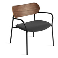 SideBySide Lounge Chair in Walnut / Maharam Meld in Panda - Angle 4