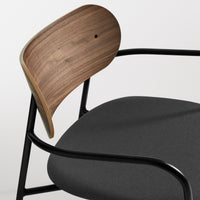 SideBySide Lounge Chair in Walnut / Maharam Meld in Panda - Angle 8