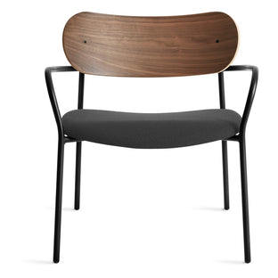 SideBySide Lounge Chair in Walnut / Maharam Meld in Panda - Angle 1