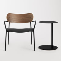 SideBySide Lounge Chair in Walnut / Maharam Meld in Panda - Angle 9