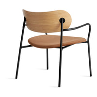SideBySide Lounge Chair in White Oak / Copper Velvet - Angle 7