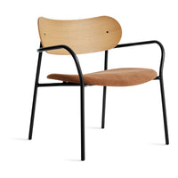 SideBySide Lounge Chair in White Oak / Copper Velvet - Angle 4