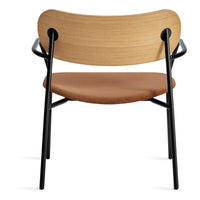 SideBySide Lounge Chair in White Oak / Copper Velvet - Angle 8