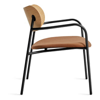 SideBySide Lounge Chair in White Oak / Copper Velvet - Angle 6