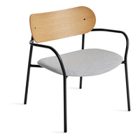 SideBySide Lounge Chair in White Oak / Maharam Mode in Intaglio - Angle 5