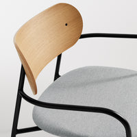 SideBySide Lounge Chair in White Oak / Maharam Mode in Intaglio - Angle 9