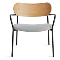 SideBySide Lounge Chair in White Oak / Maharam Mode in Intaglio - Angle 1