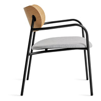 SideBySide Lounge Chair in White Oak / Maharam Mode in Intaglio - Angle 6