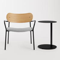 SideBySide Lounge Chair in White Oak / Maharam Mode in Intaglio - Angle 3