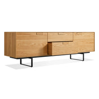 Series 11 2 Door / 2 Drawer Console in White Oak - Angle 4