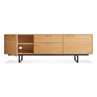 Series 11 2 Door / 2 Drawer Console in White Oak - Angle 2