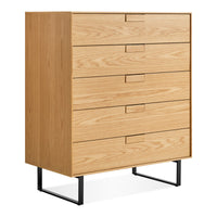 Series 11 5 Drawer Dresser in White Oak - Angle 2