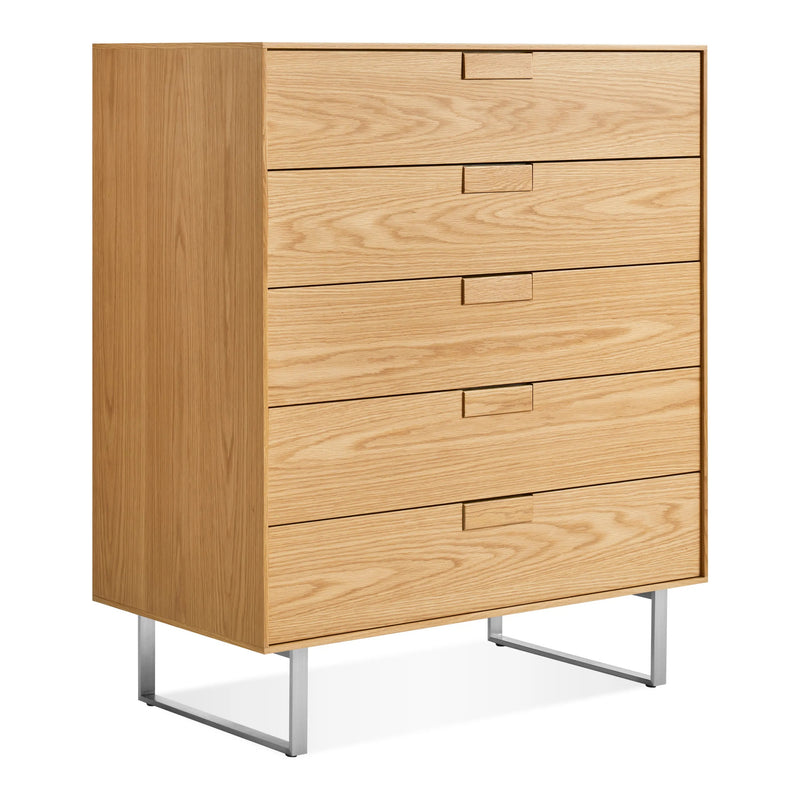 Series 11 5 Drawer Dresser in White Oak - Angle 2