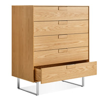 Series 11 5 Drawer Dresser in White Oak - Angle 3