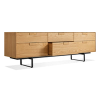 Series 11 6 Drawer Console en White Oak - ángulo 3