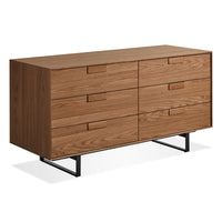 Series 11 6 Drawer Dresser in Walnut - Angle 4