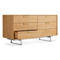 Series 11 6 Drawer Dresser in White Oak - Angle 4