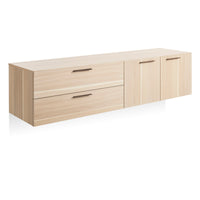 Shale 2 Door / 2 Drawer Wall-Mounted Cabinet in Hickory - Angle 4