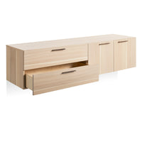 Shale 2 Door / 2 Drawer Wall-Mounted Cabinet in Hickory - Angle 6