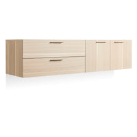 Shale 2 Door / 2 Drawer Wall-Mounted Cabinet in Hickory - Angle 3