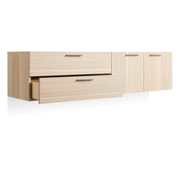 Shale 2 Door / 2 Drawer Wall-Mounted Cabinet in Hickory - Angle 5