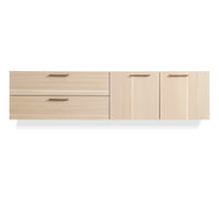 Shale 2 Door / 2 Drawer Wall-Mounted Cabinet in Hickory - Angle 1