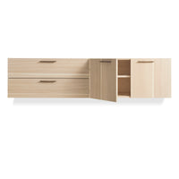 Shale 2 Door / 2 Drawer Wall-Mounted Cabinet in Hickory - Angle 2