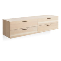 Shale 4 Drawer Wall-Mounted Cabinet in Hickory - Angle 3